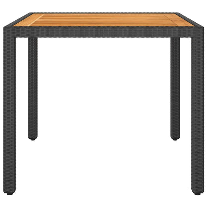 Tavolo da Giardino Nero 90x90x75 cm in Polyrattan