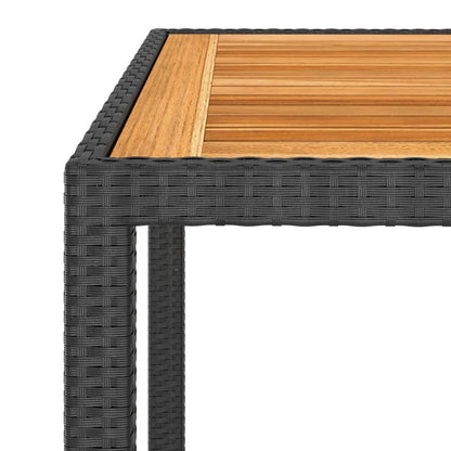 Tavolo da Giardino Nero 90x90x75 cm in Polyrattan