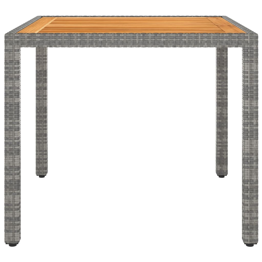Tavolo da Giardino Grigio 90x90x75 cm in Polyrattan