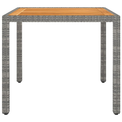 Tavolo da Giardino Grigio 90x90x75 cm in Polyrattan