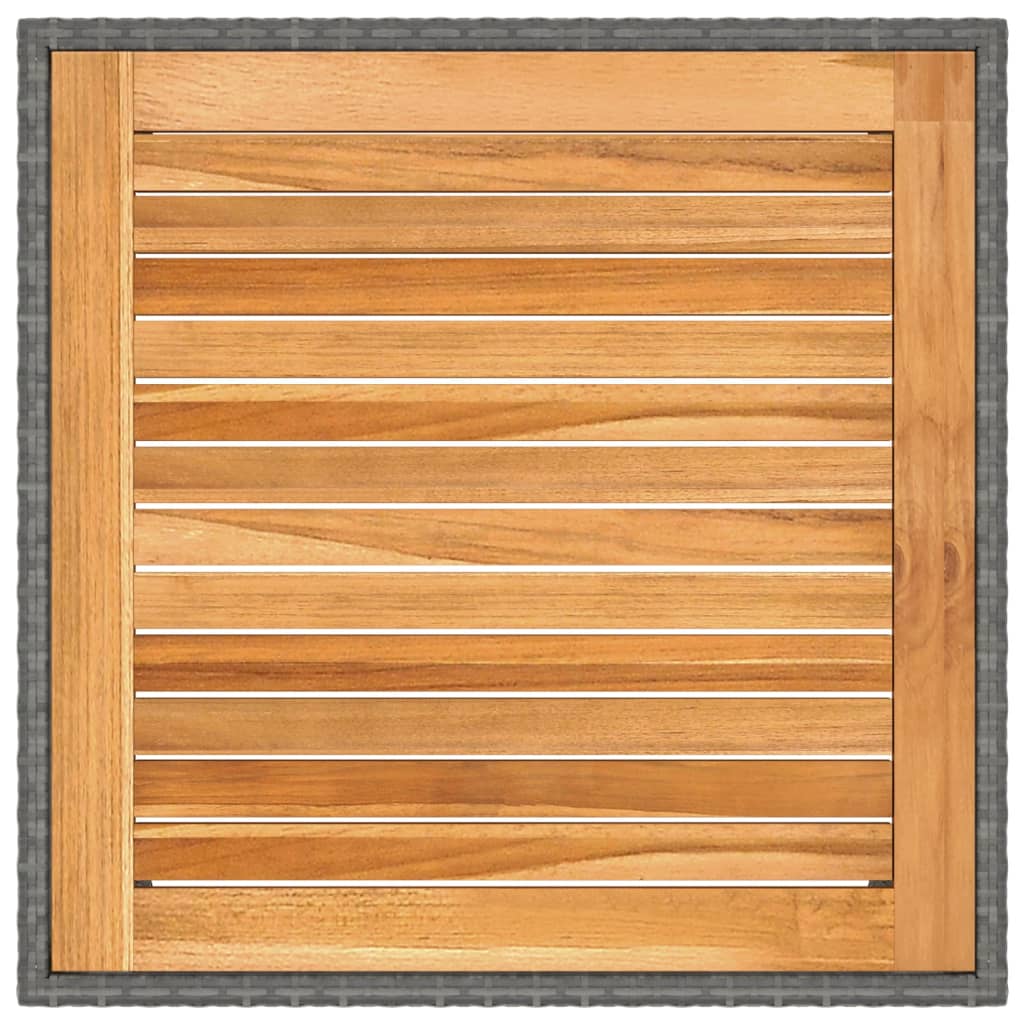 Tavolo da Giardino Grigio 90x90x75 cm in Polyrattan