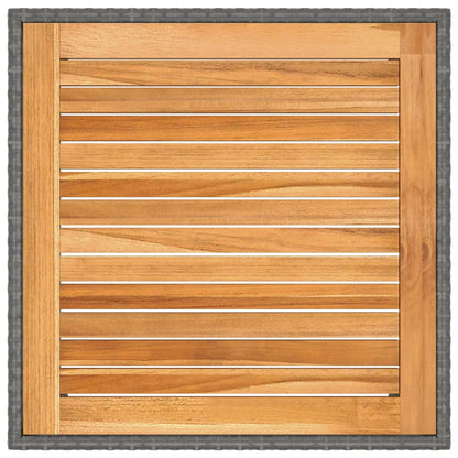 Tavolo da Giardino Grigio 90x90x75 cm in Polyrattan