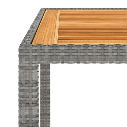 Tavolo da Giardino Grigio 90x90x75 cm in Polyrattan