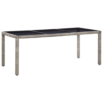 Tavolo da Giardino Grigio 190x90x75 cm in Polyrattan