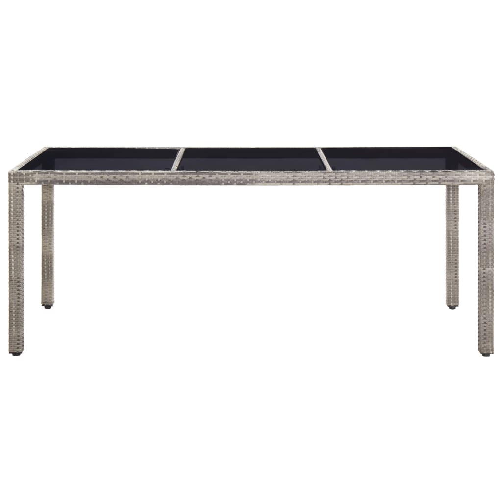Tavolo da Giardino Grigio 190x90x75 cm in Polyrattan