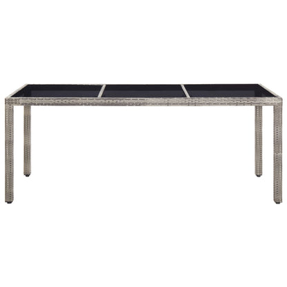 Tavolo da Giardino Grigio 190x90x75 cm in Polyrattan