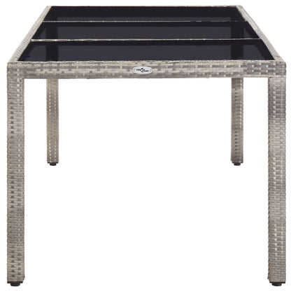 Tavolo da Giardino Grigio 190x90x75 cm in Polyrattan