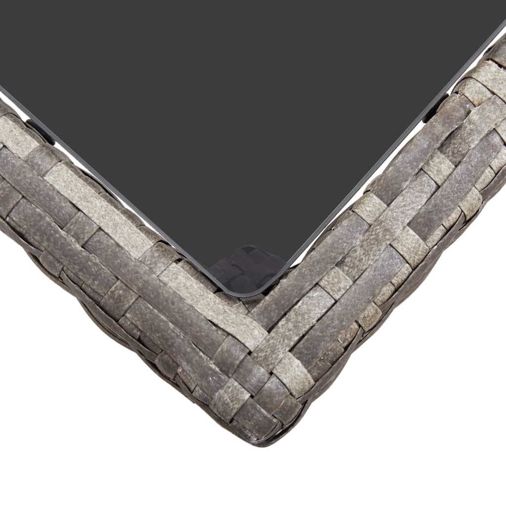Tavolo da Giardino Grigio 190x90x75 cm in Polyrattan