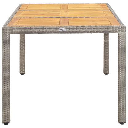 Tavolo Giardino Grigio 190x90x75cm Polyrattan Legno di Acacia