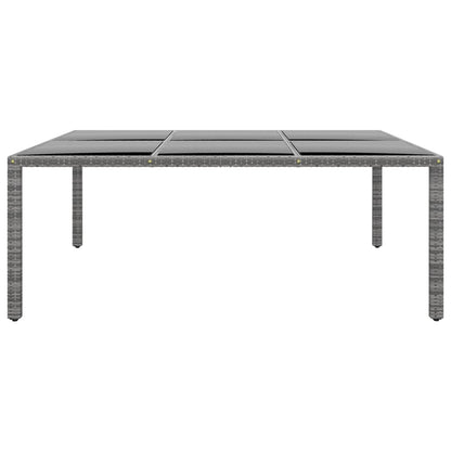 Tavolo Giardino 200x150x75 cm Vetro Temperato Polyrattan Grigio