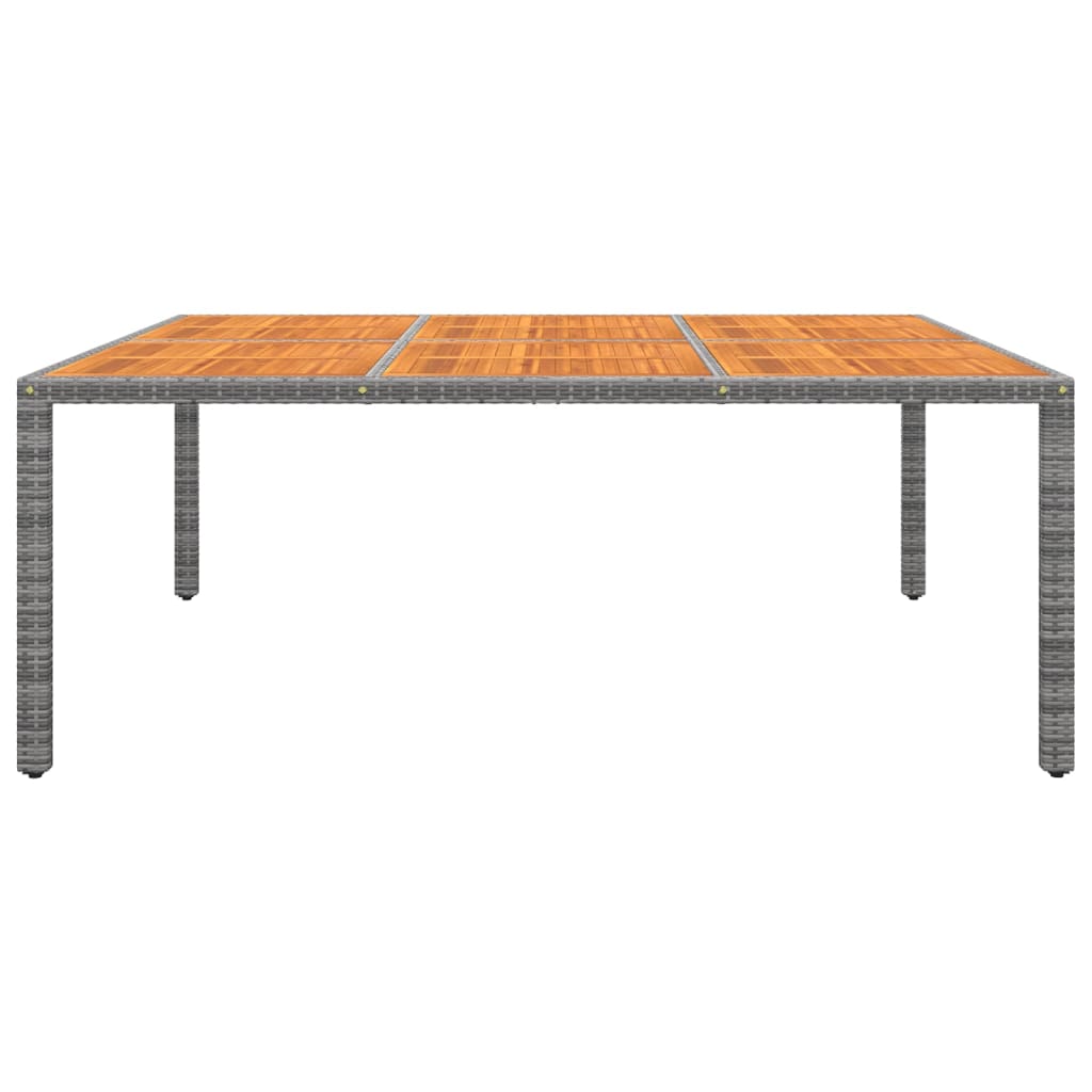 Tavolo Giardino 200x150x75 cm Massello Acacia Polyrattan Grigio