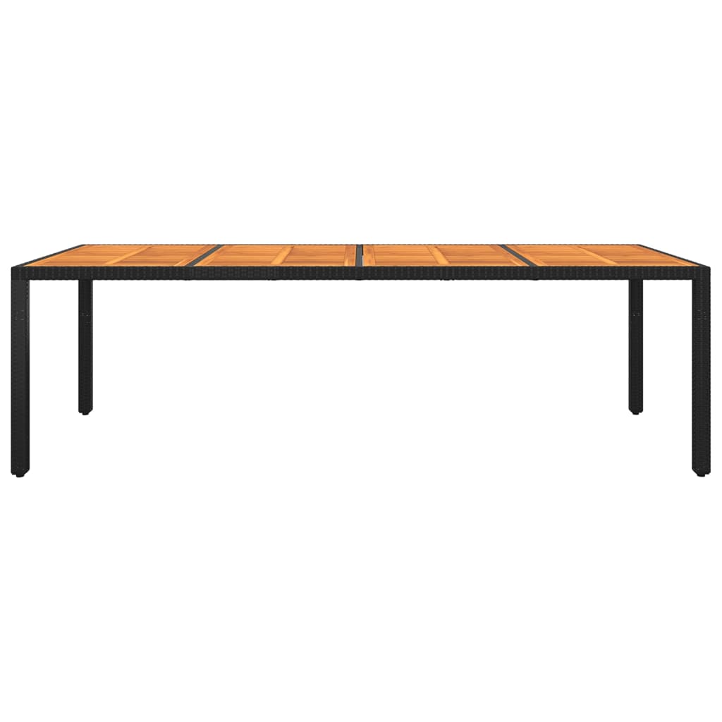 Tavolo Giardino 250x100x75 cm Massello Acacia e Polyrattan Nero