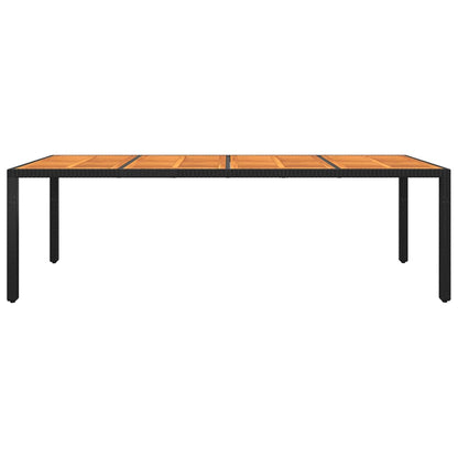 Tavolo Giardino 250x100x75 cm Massello Acacia e Polyrattan Nero