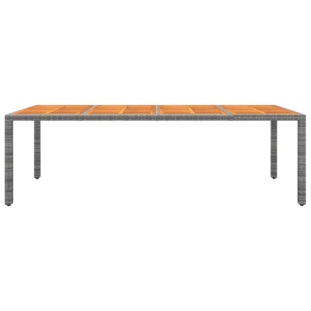 Tavolo Giardino Grigio 250x100x75cm Polyrattan Massello Acacia
