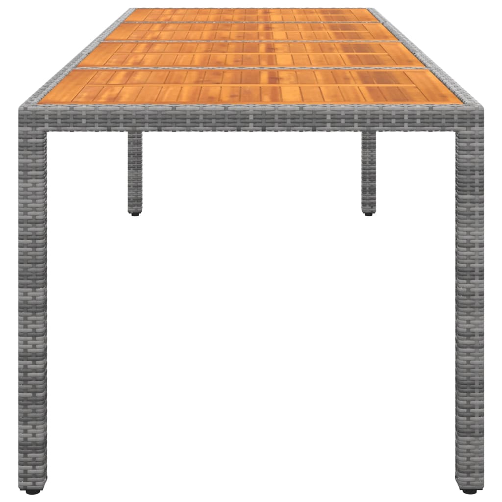 Tavolo Giardino Grigio 250x100x75cm Polyrattan Massello Acacia
