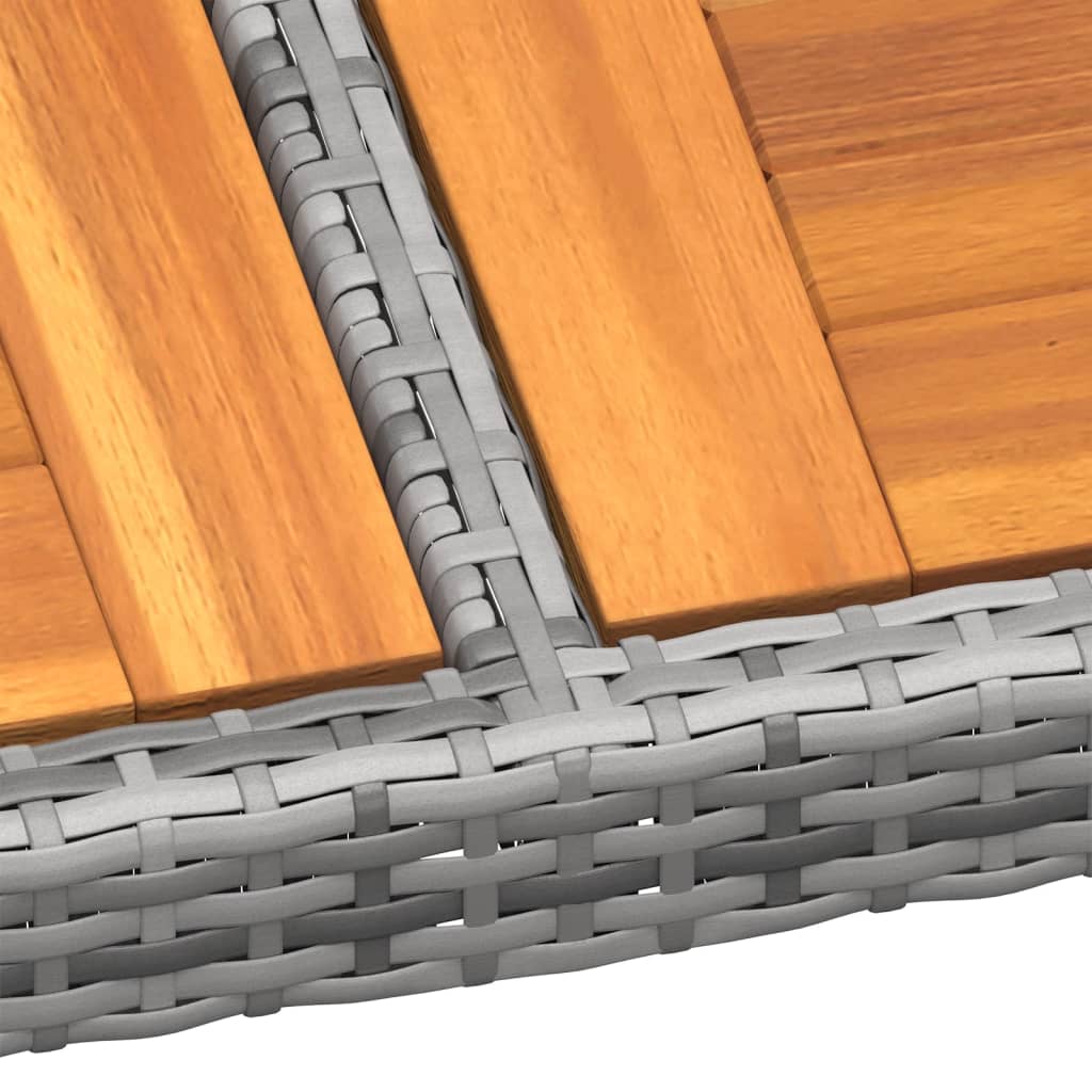 Tavolo Giardino Grigio 250x100x75cm Polyrattan Massello Acacia