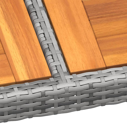 Tavolo Giardino Grigio 250x100x75cm Polyrattan Massello Acacia