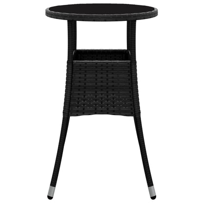 Tavolo da Giardino ÃƒËœ60x75 cm Vetro Temperato e Polyrattan Nero