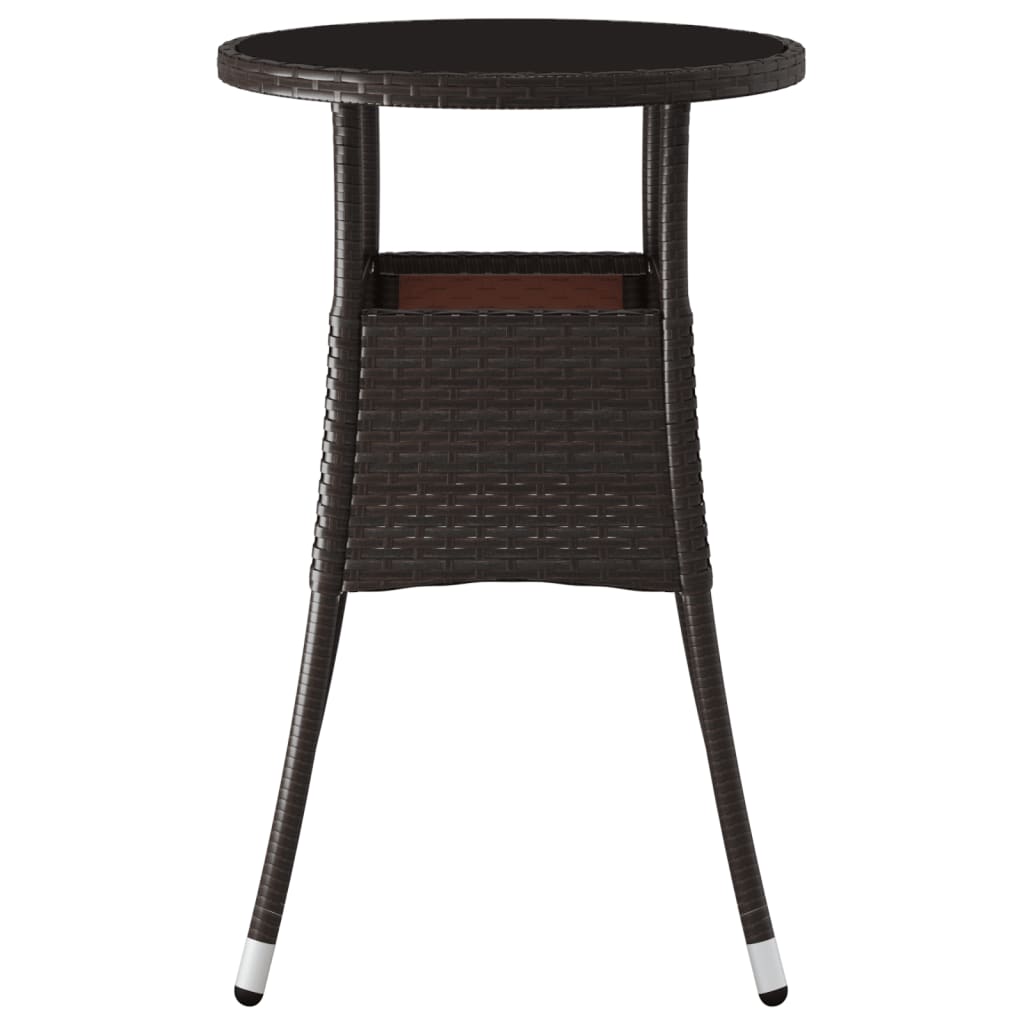 Tavolo Giardino ÃƒËœ60x75 cm Vetro Temperato e Polyrattan Marrone