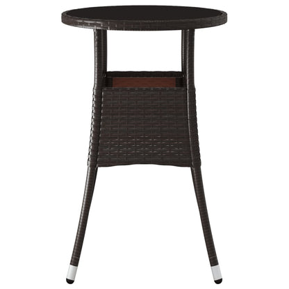 Tavolo Giardino ÃƒËœ60x75 cm Vetro Temperato e Polyrattan Marrone