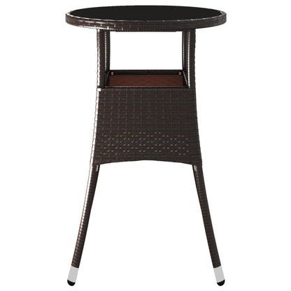 Tavolo Giardino ÃƒËœ60x75 cm Vetro Temperato e Polyrattan Marrone