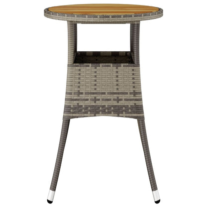 Tavolo da Giardino Ã˜60x75cm Massello Acacia e Polyrattan Grigio
