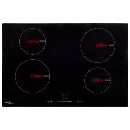 Piano Cottura Induzione 4 Zone Controlli Touch Vetro 77cm 7000W