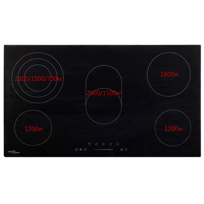 Piano Cottura in Ceramica 5 Zone e Controlli Touch 77 cm 8500 W