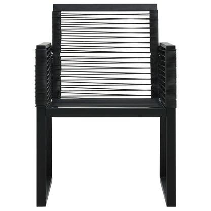 Sedie da Giardino 4 pz in Corda in Rattan Nero