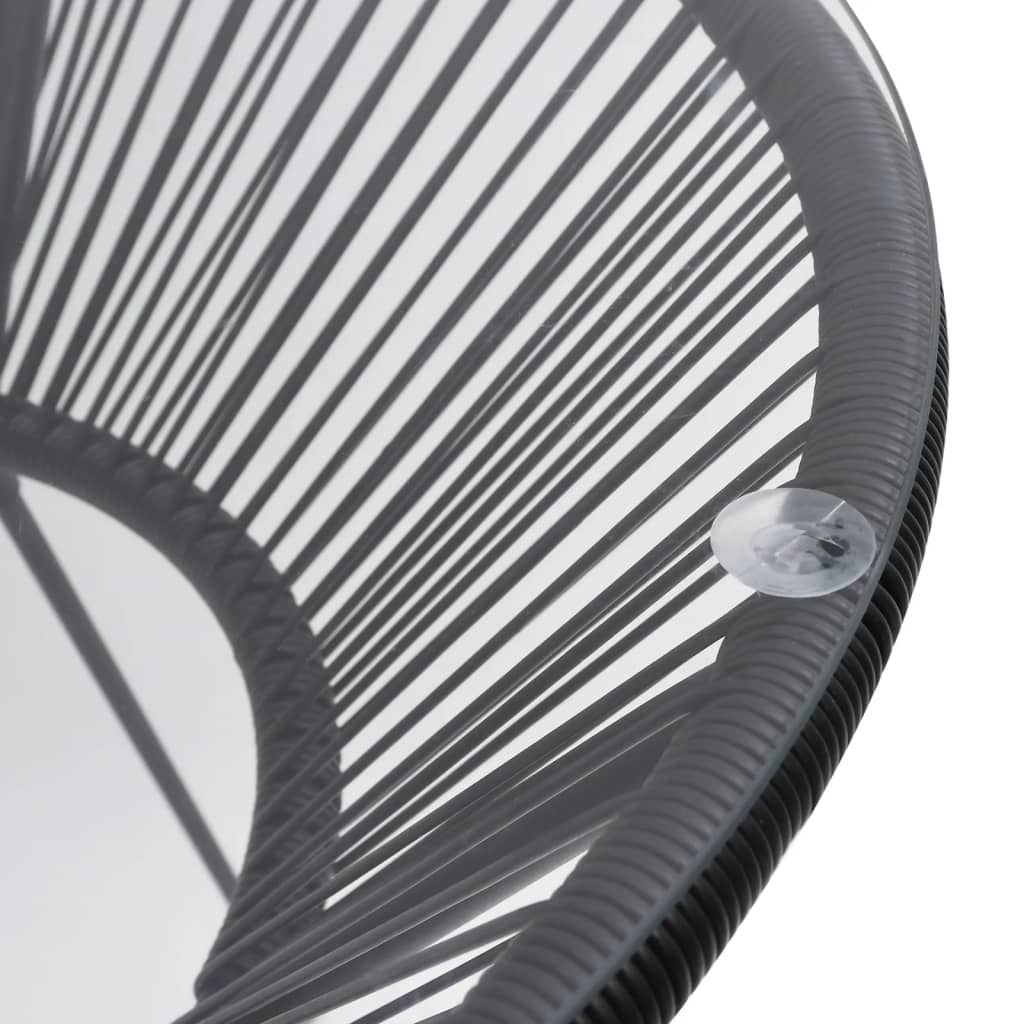 Tavolo da Pranzo per Giardino Nero ÃƒËœ70x74 cm in Rattan e Vetro