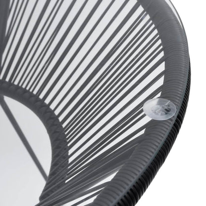 Tavolo da Pranzo per Giardino Nero ÃƒËœ70x74 cm in Rattan e Vetro