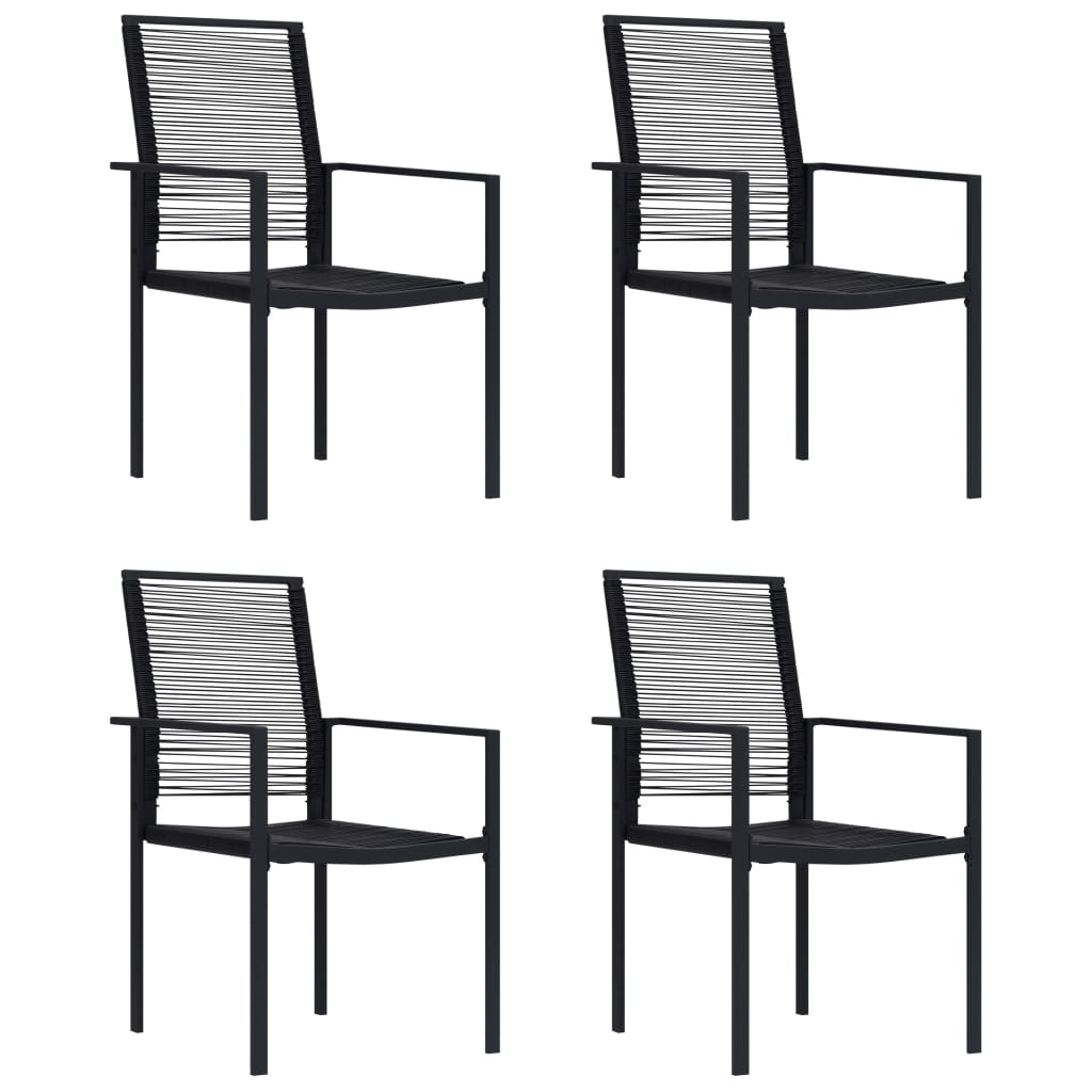 Sedie da Giardino 4 pz in Rattan Nero