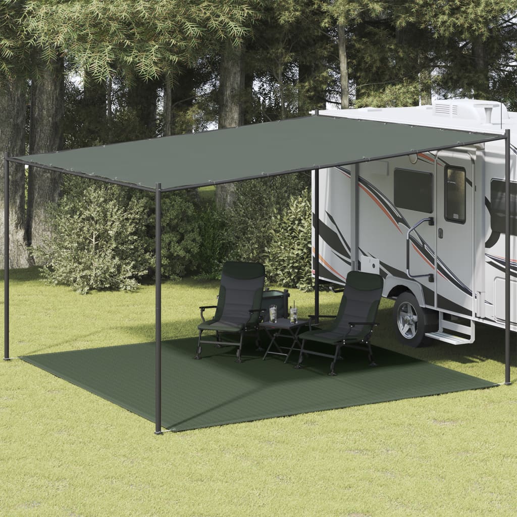 Tappeto da Tenda 400x400 cm Verde Scuro in HDPE