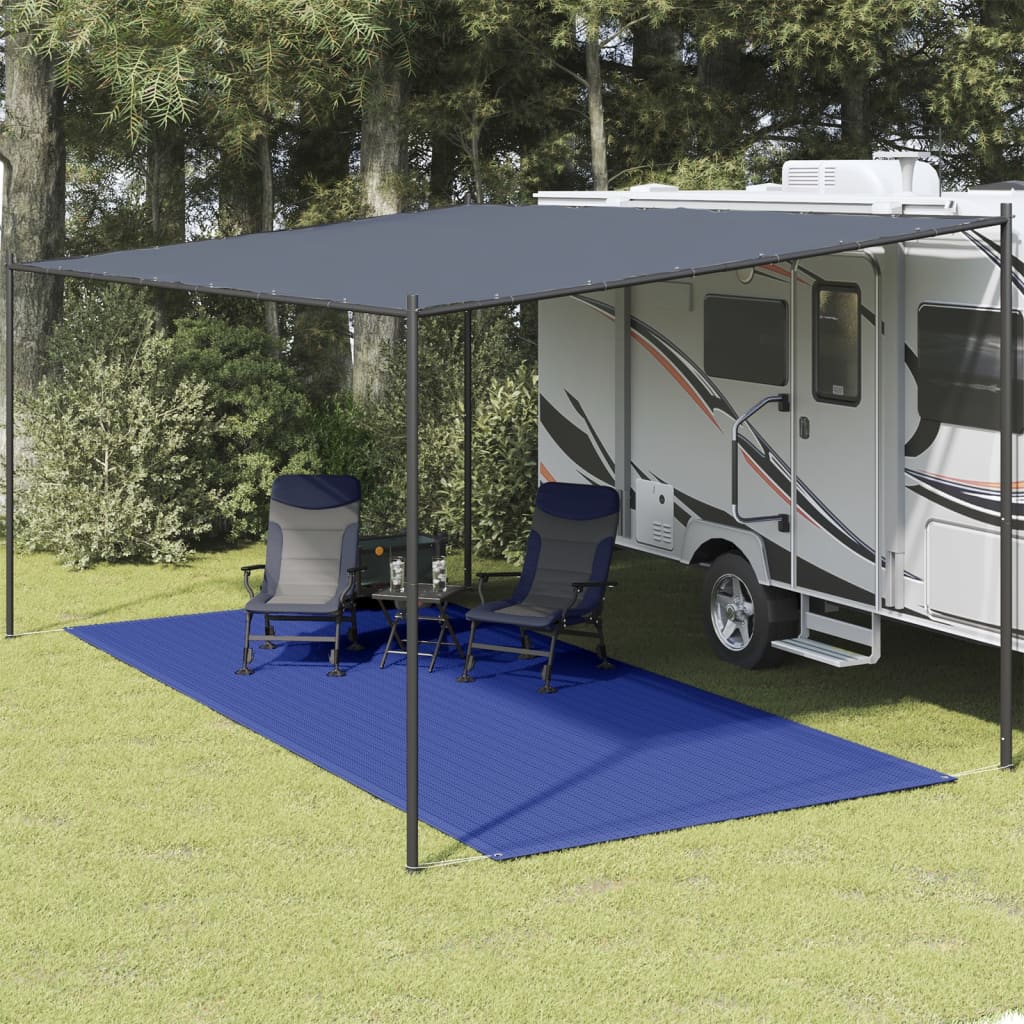 Tappeto da Tenda 250x600 cm Blu in HDPE