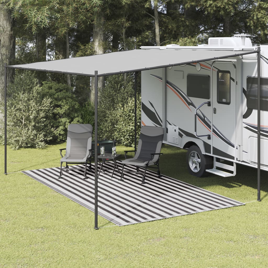 Tappeto da Tenda 200x400 cm Antracite e Bianco