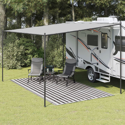 Tappeto da Tenda 200x400 cm Antracite e Bianco