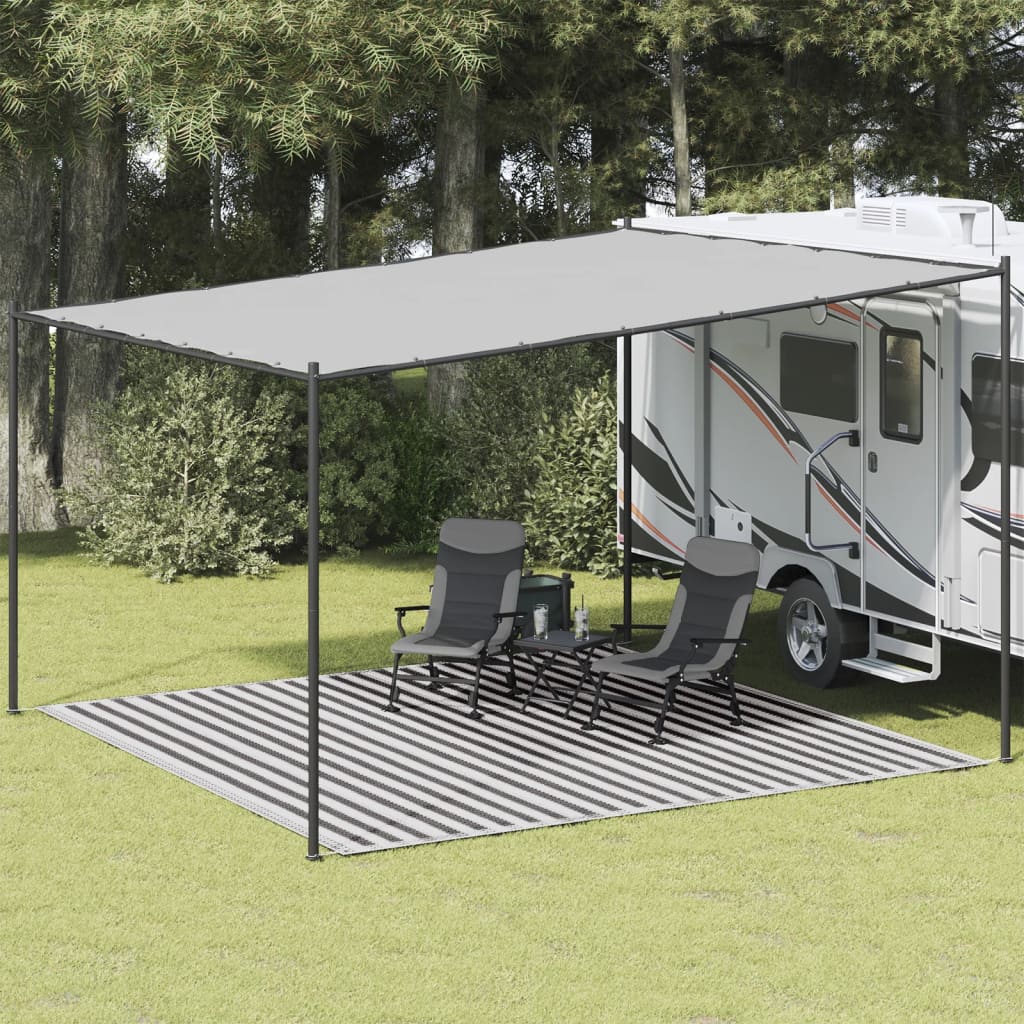Tappeto da Tenda Antracite e Bianco 400x400 cm HDPE