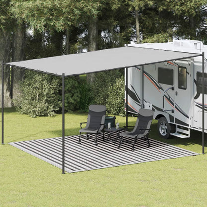 Tappeto da Tenda Antracite e Bianco 400x400 cm HDPE