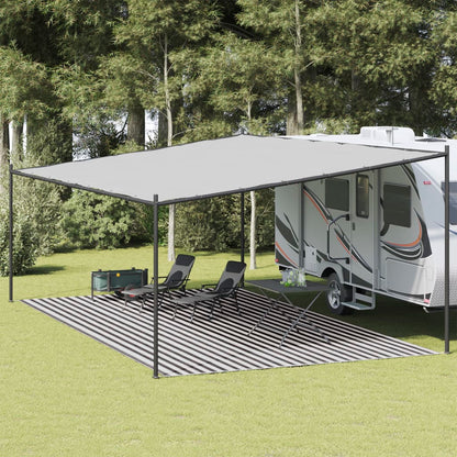 Tappeto da Tenda Antracite e Bianco 400x700 cm HDPE