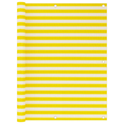 Paravento da Balcone Giallo e Bianco 120x600 cm in HDPE