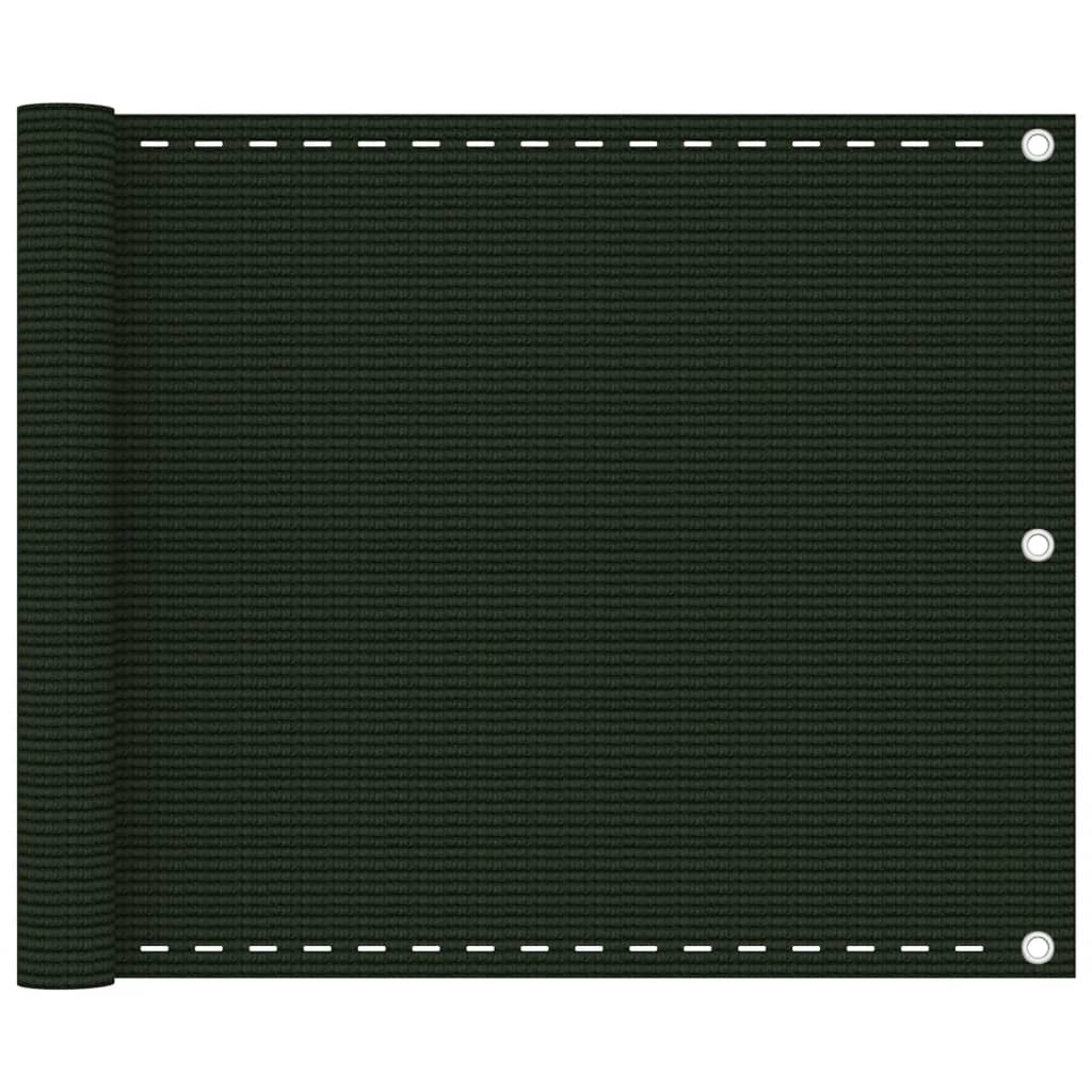 Paravento per Balcone Verde Scuro 75x300 cm in HDPE