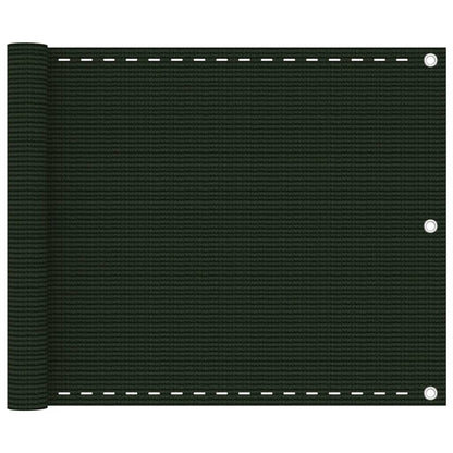 Paravento per Balcone Verde Scuro 75x300 cm in HDPE