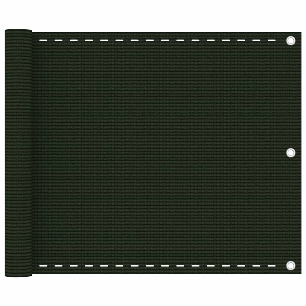 Schermo Frangivista per Balcone Verde Scuro 75x500 cm in HDPE