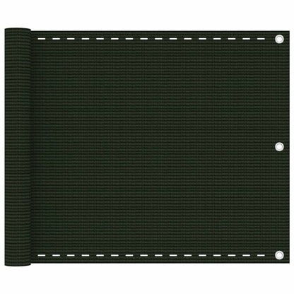 Schermo Frangivista per Balcone Verde Scuro 75x500 cm in HDPE