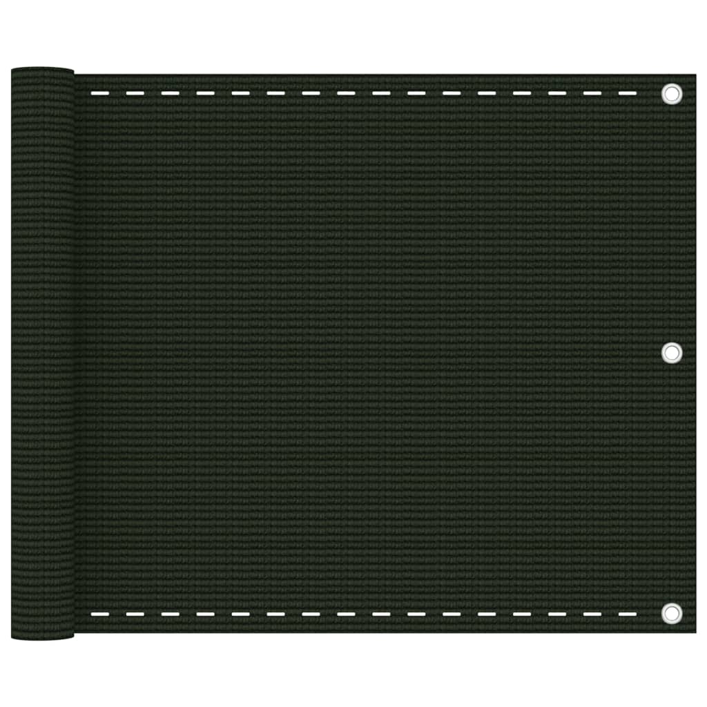 Schermo Frangivista per Balcone Verde Scuro 75x600 cm in HDPE