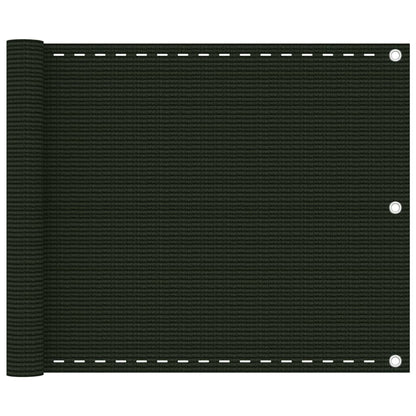 Schermo Frangivista per Balcone Verde Scuro 75x600 cm in HDPE