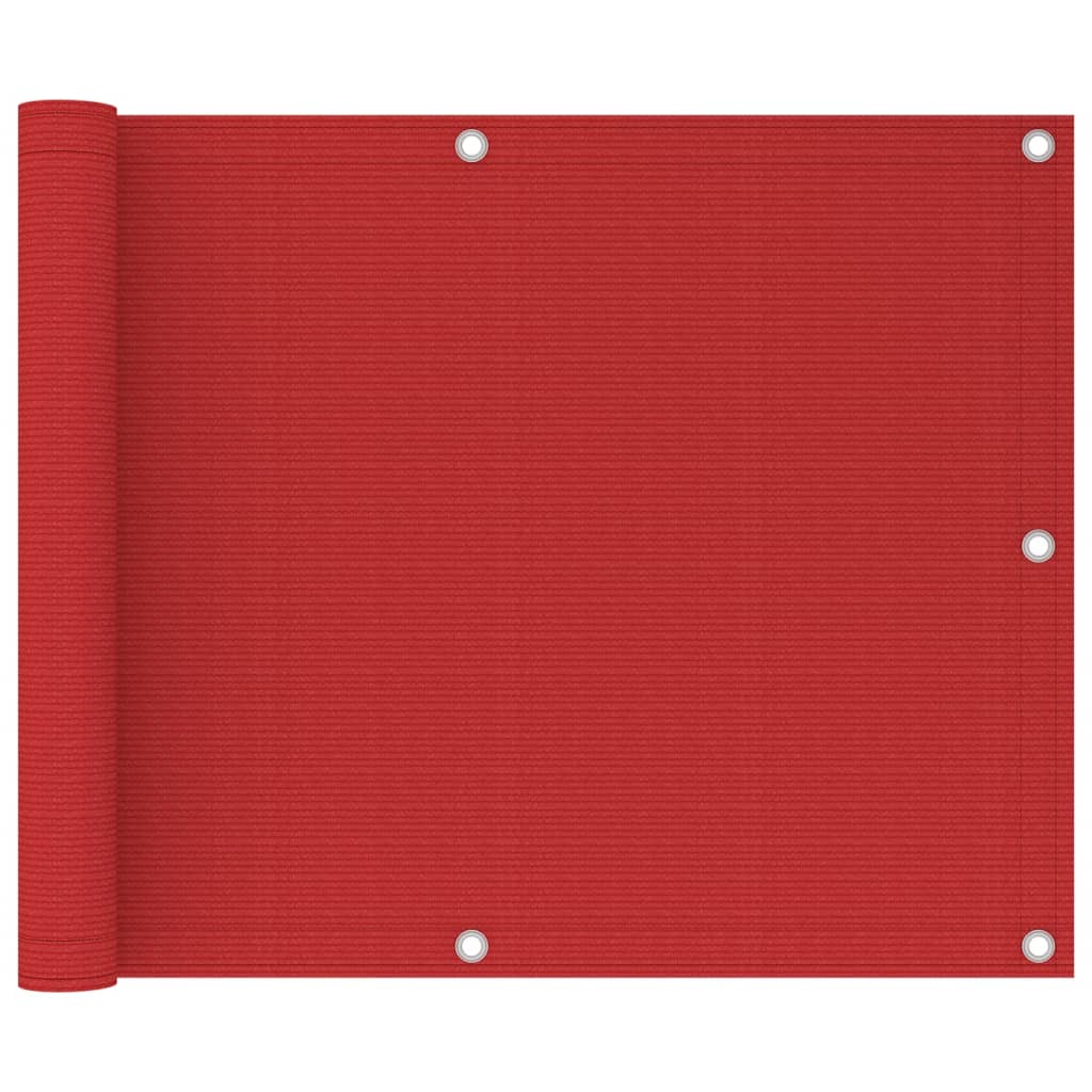Paravento da Balcone Rosso 75x300 cm in HDPE