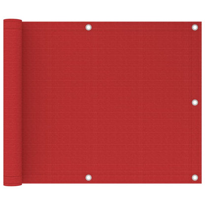 Paravento da Balcone Rosso 75x300 cm in HDPE