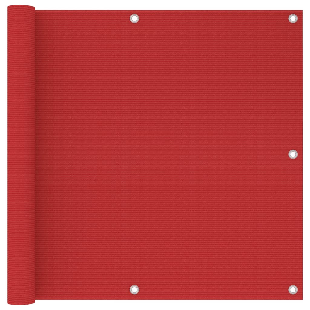 Schermo Frangivista per Balcone Rosso 90x300 cm in HDPE