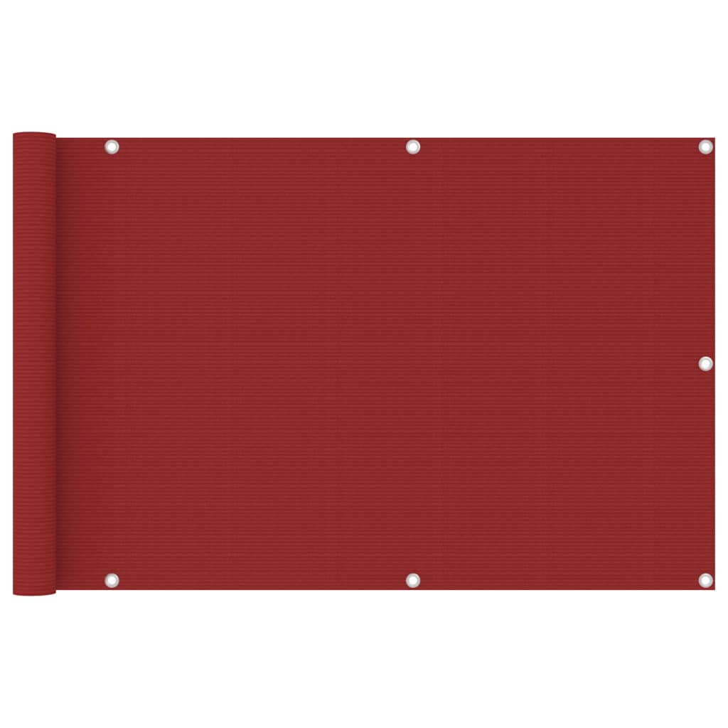 Paravento da Balcone Rosso 90x400 cm in HDPE